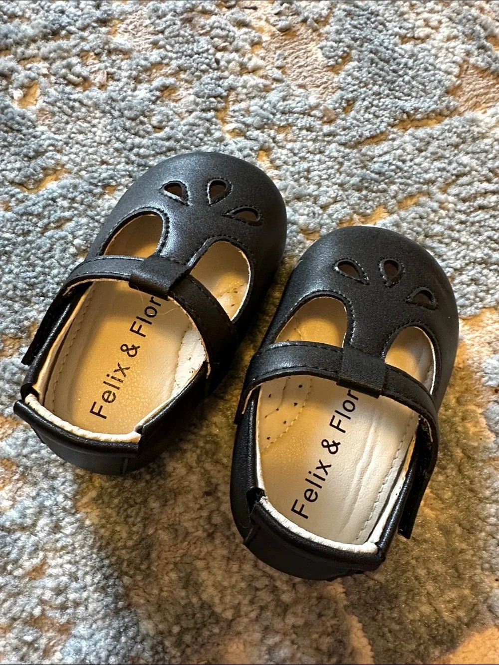 Felix and flora black baby girl dress shoes